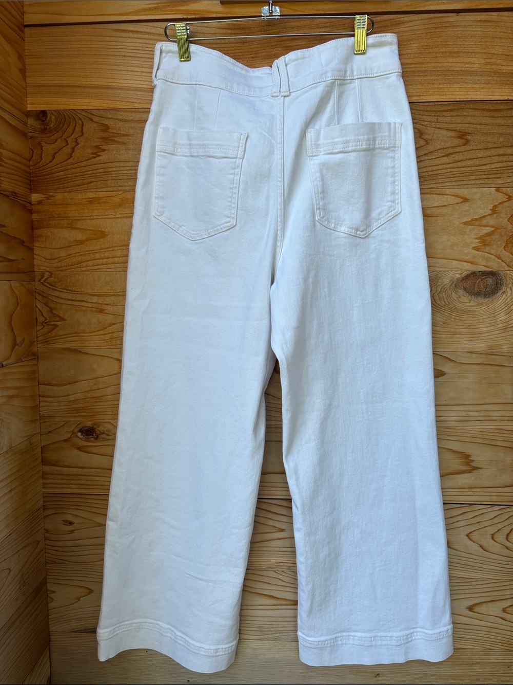 Pilcro Anthropologie White High Rise Wide Leg Crop Jeans Size 29 - Picture 6 of 8